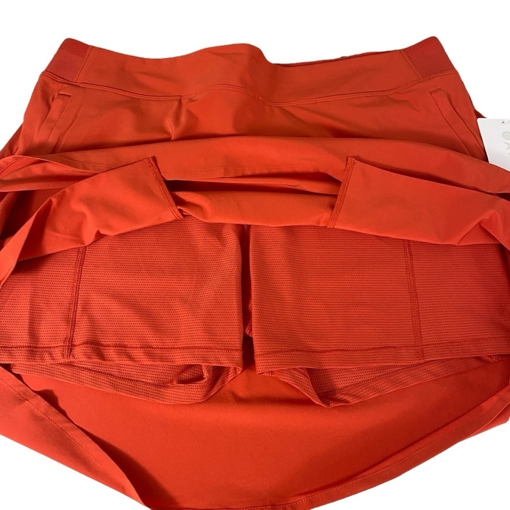 Athleta Womens Brooklyn Heights Skort Size 16 Red-Orange Zippered Pockets - Picture 5 of 14